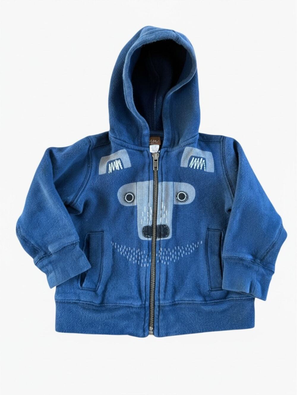Tea Collection Navy Zip Hoodie Animal Graphic Baby 6-12 Months